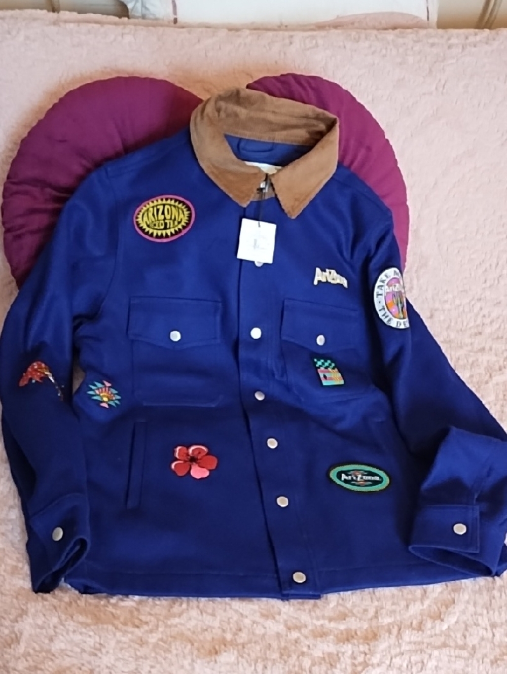 Arizona Iced Tea Company Royal Blue Patchwork Field Jacket